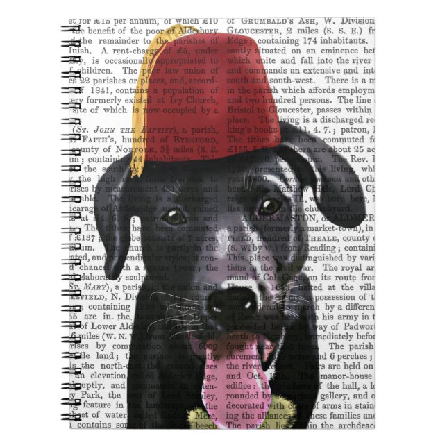 Black Labrador With Fez Notebook (Front)