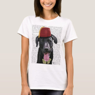 Black Labrador With Fez T-Shirt