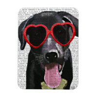 Black Labrador With Heart Sunglasses