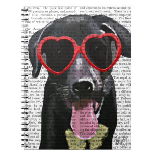 Black Labrador With Heart Sunglasses Notebook