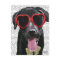 Black Labrador With Heart Sunglasses