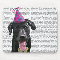 Black Labrador With Party Hat