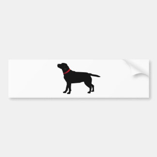 Black Labrador with Red Collar Bumper Sticker