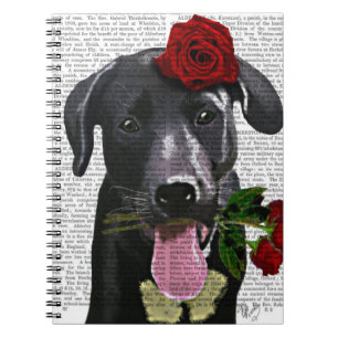 Black Labrador with Roses Notebook