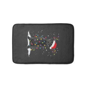 Black Labrador Xmas Dog Christmas Tree Light Class Bath Mat