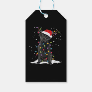 Black Labrador Xmas Dog Christmas Tree Light Class Gift Tags
