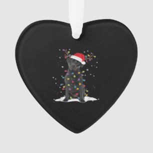 Black Labrador Xmas Dog Christmas Tree Light Class Ornament