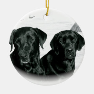Black Labs Ceramic Tree Decoration