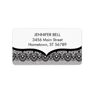 Black Lace Address Label