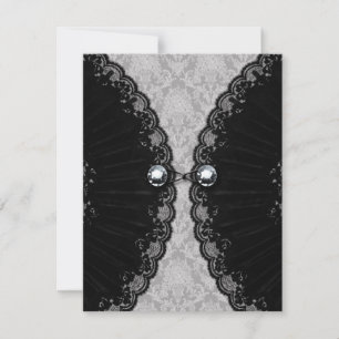 Black Lace and Diamond Look Goth Wedding Invitation