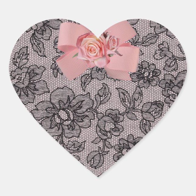 Black Lace and Roses Sticker (Front)