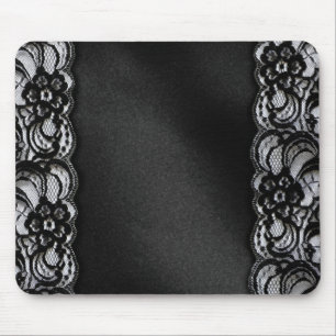 Black Lace and Satin Mouse Mat