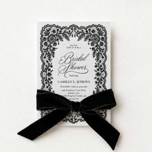 Black Lace Bridal Shower Invitation