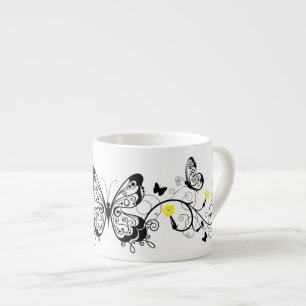 Black Lace Butterflies 10 Espresso Cup