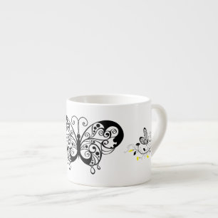 Black Lace Butterflies 3 Espresso Cup