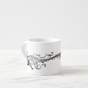Black Lace Butterflies 6 Musical Espresso Cup