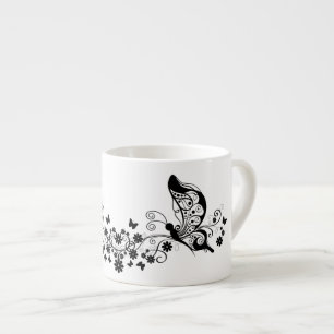 Black Lace Butterflies 8 Espresso Cup