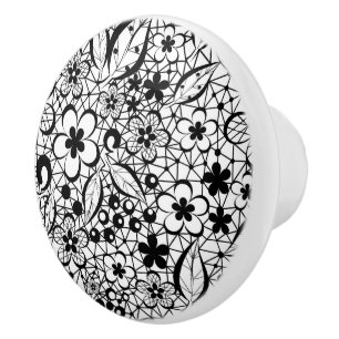 Black lace ceramic knob