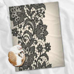 black lace fleece blanket