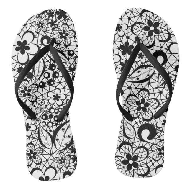 Black lace flip flops (Footbed)