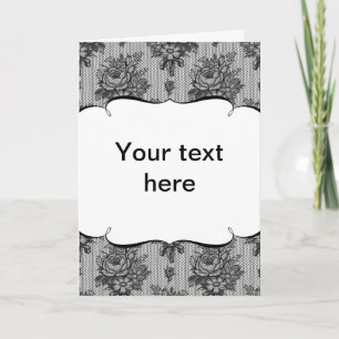 Black Lace French Background Folding Card