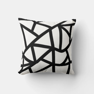 black lace geometric pattern cushion