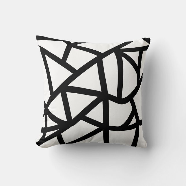 black lace geometric pattern cushion (Front)