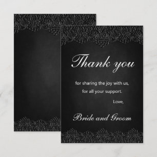 Black Lace Gothic Victorian Wedding Thank You Card