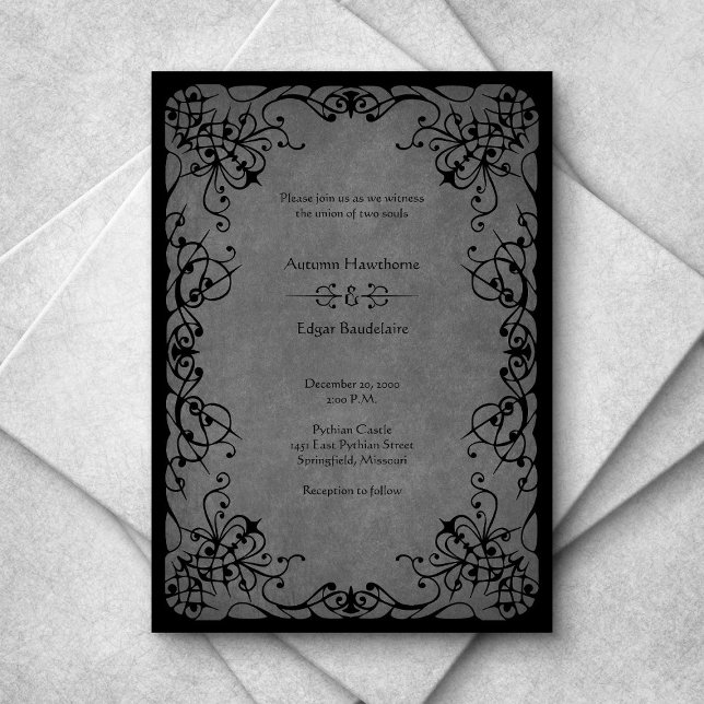 Black Lace Gothic Wedding Invitation (Creator Uploaded)