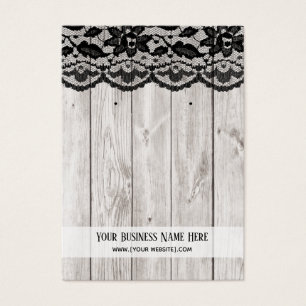 Black Lace Grey Wood Earring Display Cards