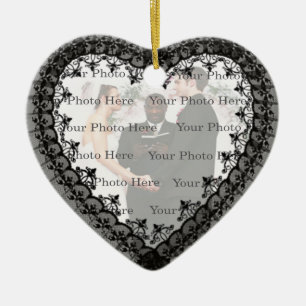 Black Lace Heart Ornament