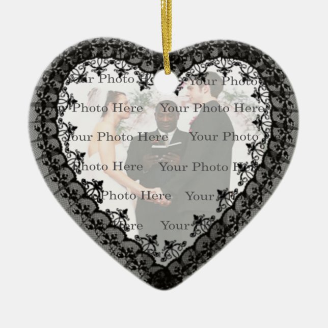 Black Lace Heart Ornament (Front)
