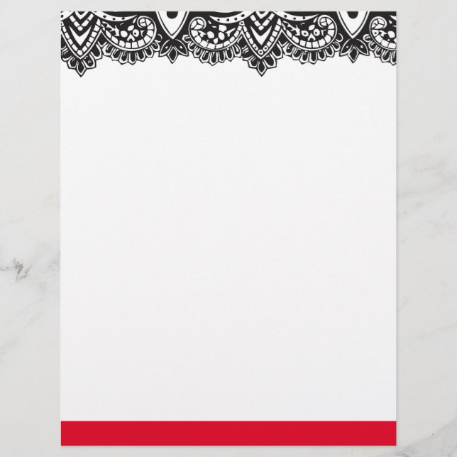 Black Lace Letterhead (Front)