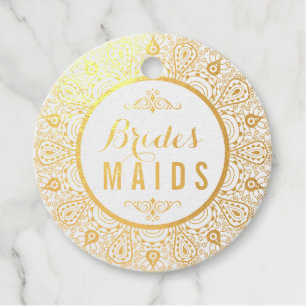 Black lace mandala Bridesmaids Favour Tags