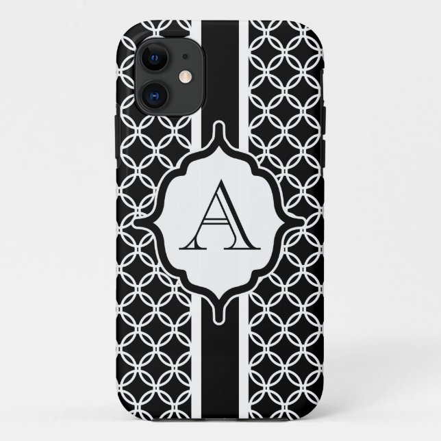 Black Lace Monogrammed iPhone Case Mate (Back)