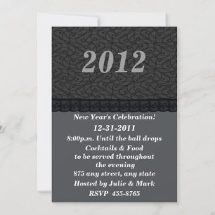 Black Lace New Year's Invitation