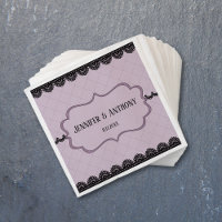 Black Lace on Soft Lavender Custom Wedding