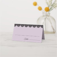 Black Lace on Soft Lavender Custom Wedding