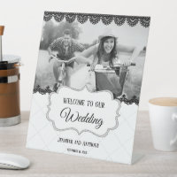 Black Lace on White Custom Wedding