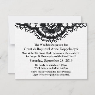 Black Lace on White (Post-Wedding Reception) Invitation