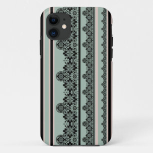 Black lace , openwork throw pillow iPhone 11 case