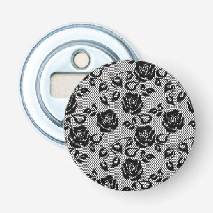 Black lace pattern on white background bottle opener