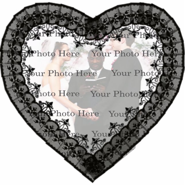 Black Lace Photo Frame Standing Photo Sculpture (Front)