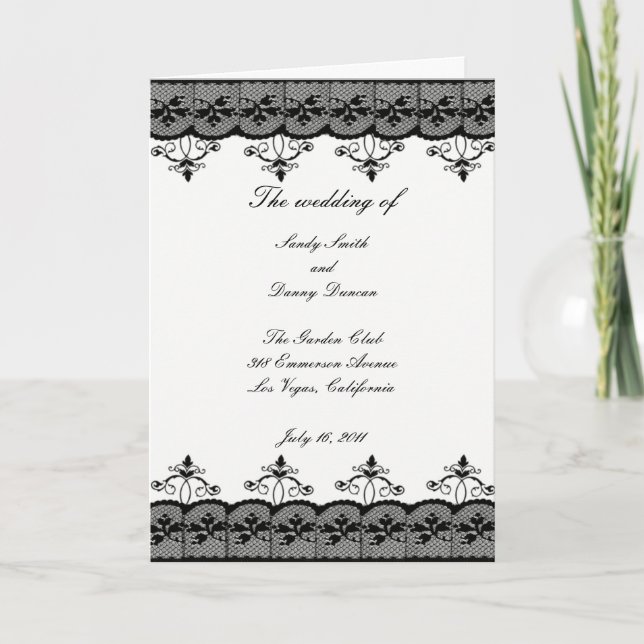 Black Lace Program Card (Front)
