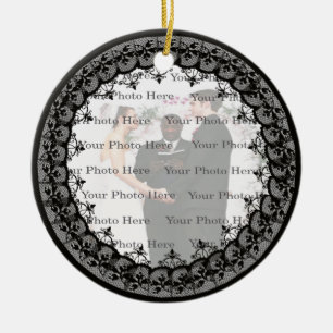 Black Lace Round Ornament