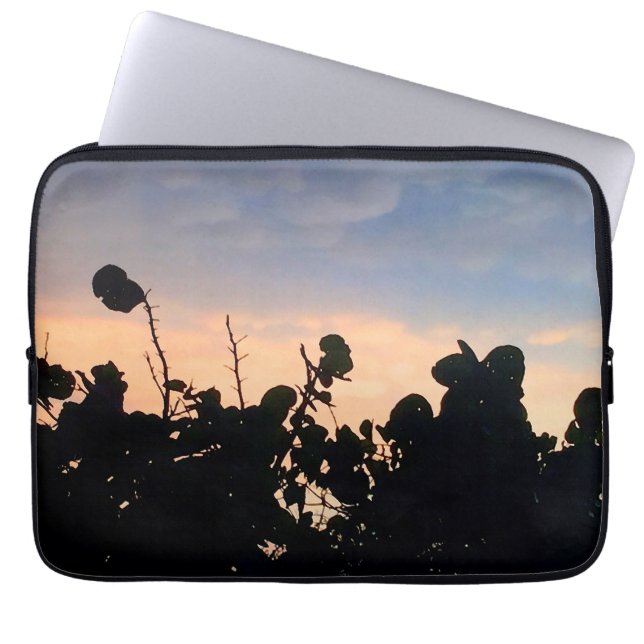 Black Lace Sunset Laptop Sleeve (Front)