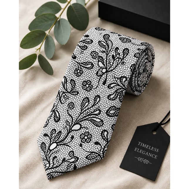 Black Lace Vintage Tie (Creator Uploaded)