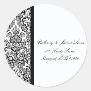 Black Lace Wedding Address Label Stickers