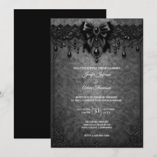 Black Lace Wedding Invitation