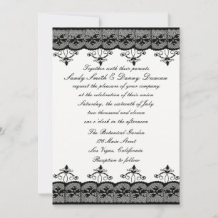 Black Lace Wedding Invitation